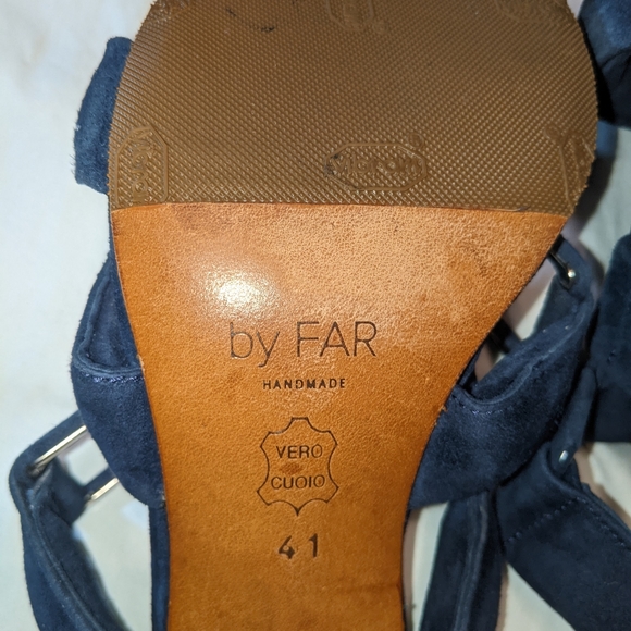By Far Navy Suede Sandals - Picture 10 of 12